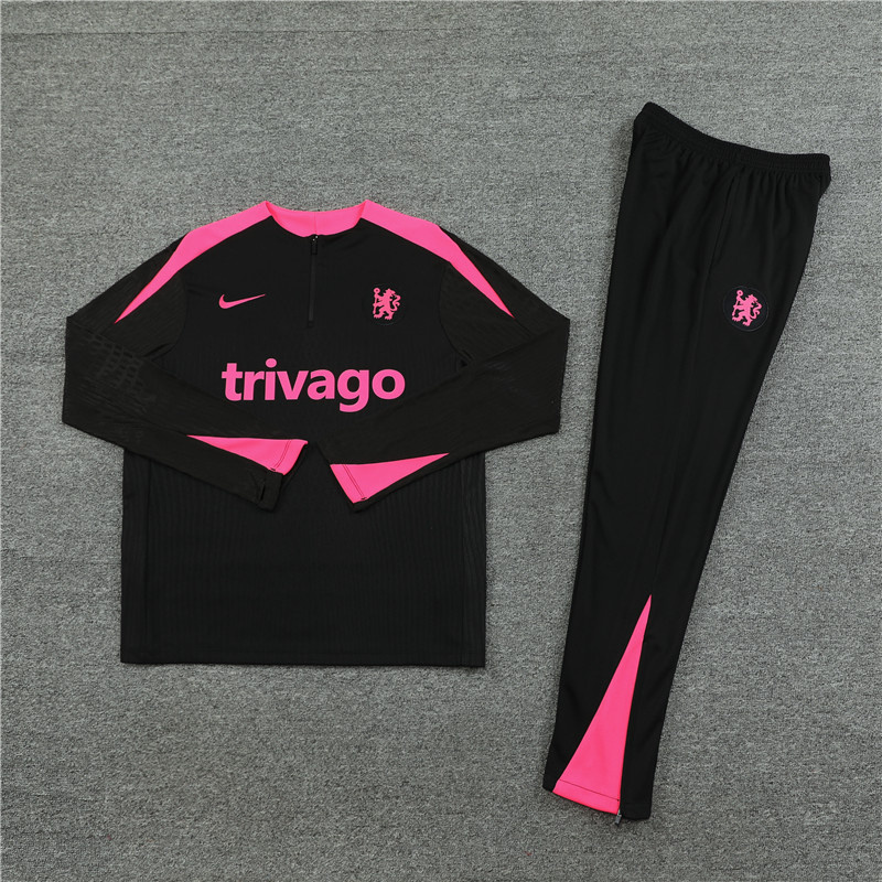 24-25 Chelsea Long Sleeve Tracksuit Black Training Suits Football Replicas Yupoo 1
