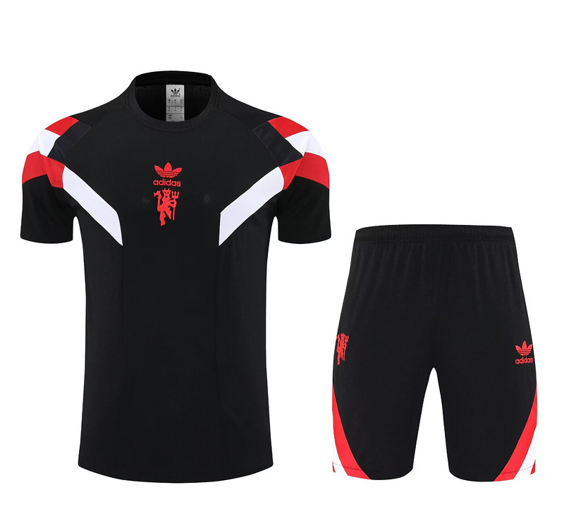 25-26 Manchester United Training Kits Black Football Tracksuits 3