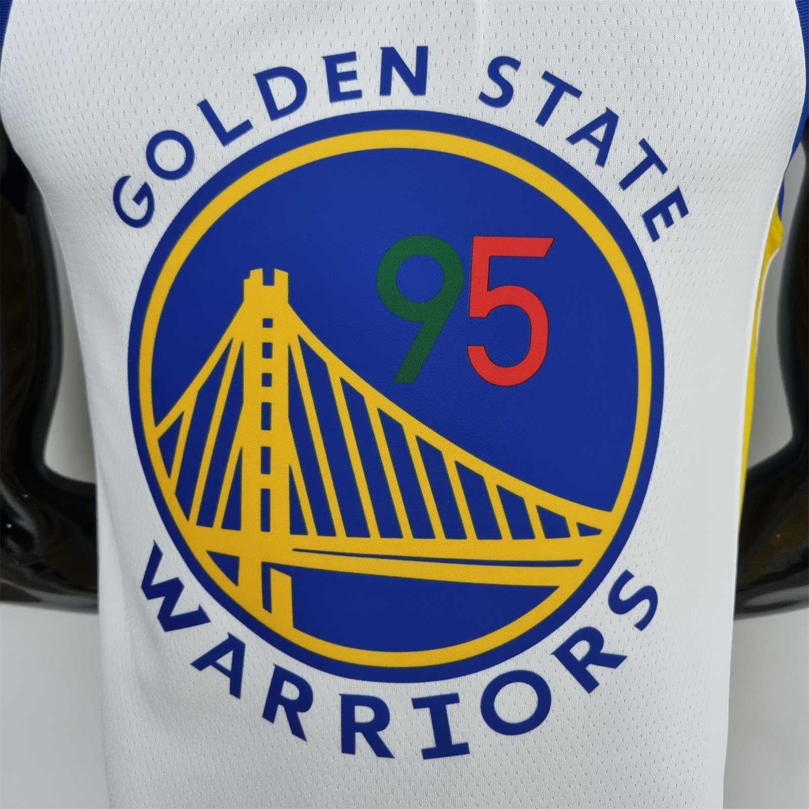 75th Anniversary Toscano#95 Golden State Warriors Mexico Exclusive White NBA Jersey 5