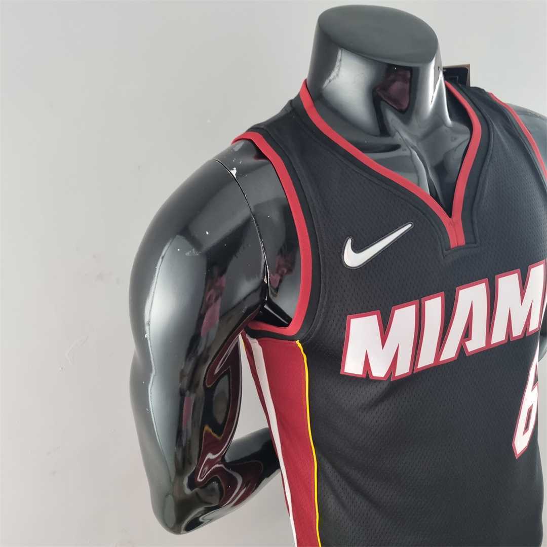 75th Anniversary Miami Heat JAMES #6 black NBA Jersey 8