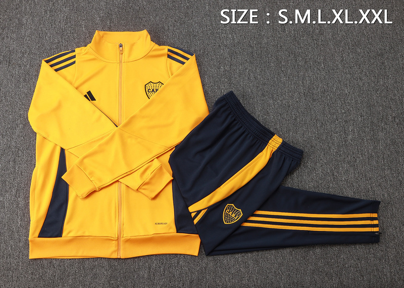 24-25 Boca Yellow Football Tracksuit Long Jacket Suits 1