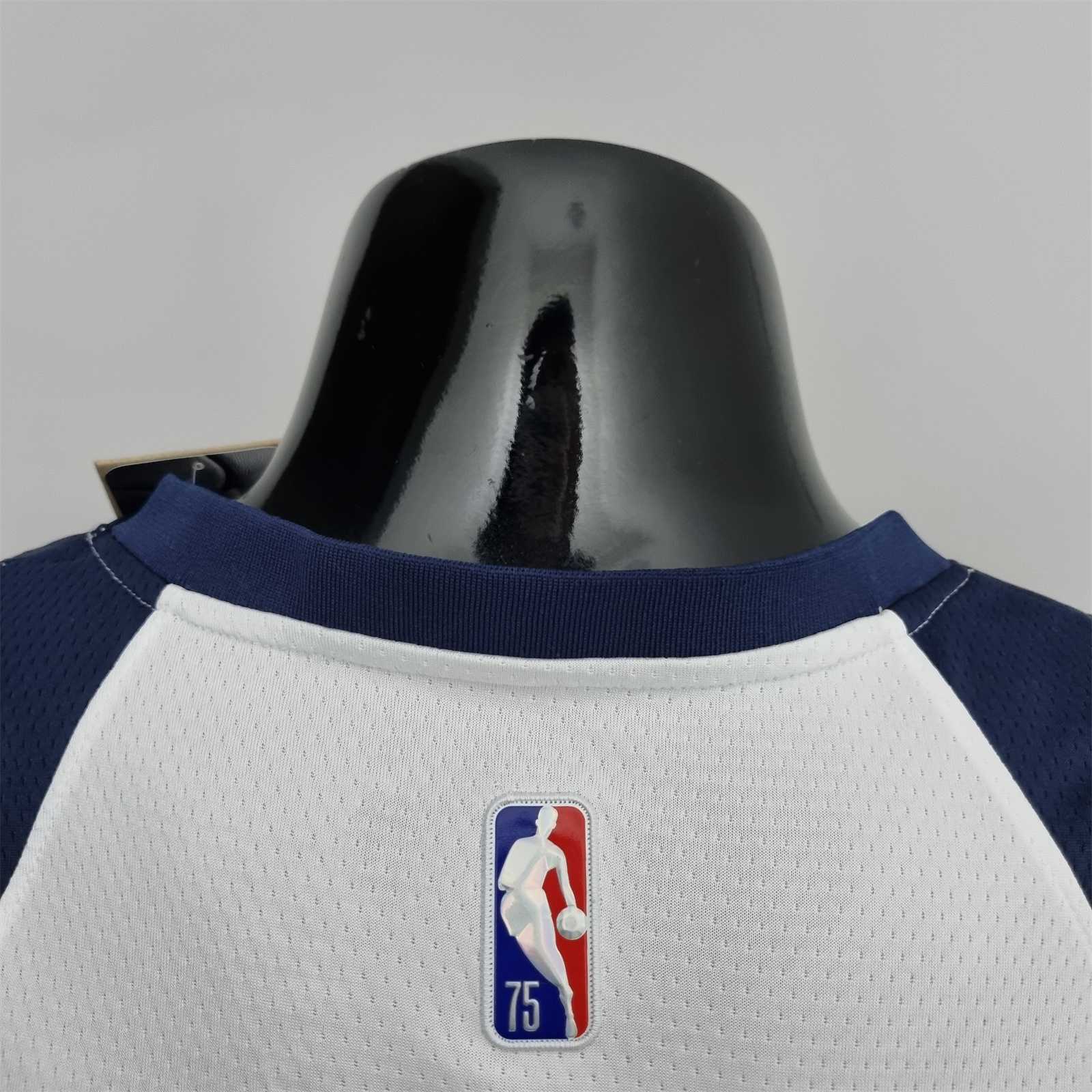 75th Anniversary Minnesota Timberwolves Wiggins #22 Royal White NBA Jersey 3