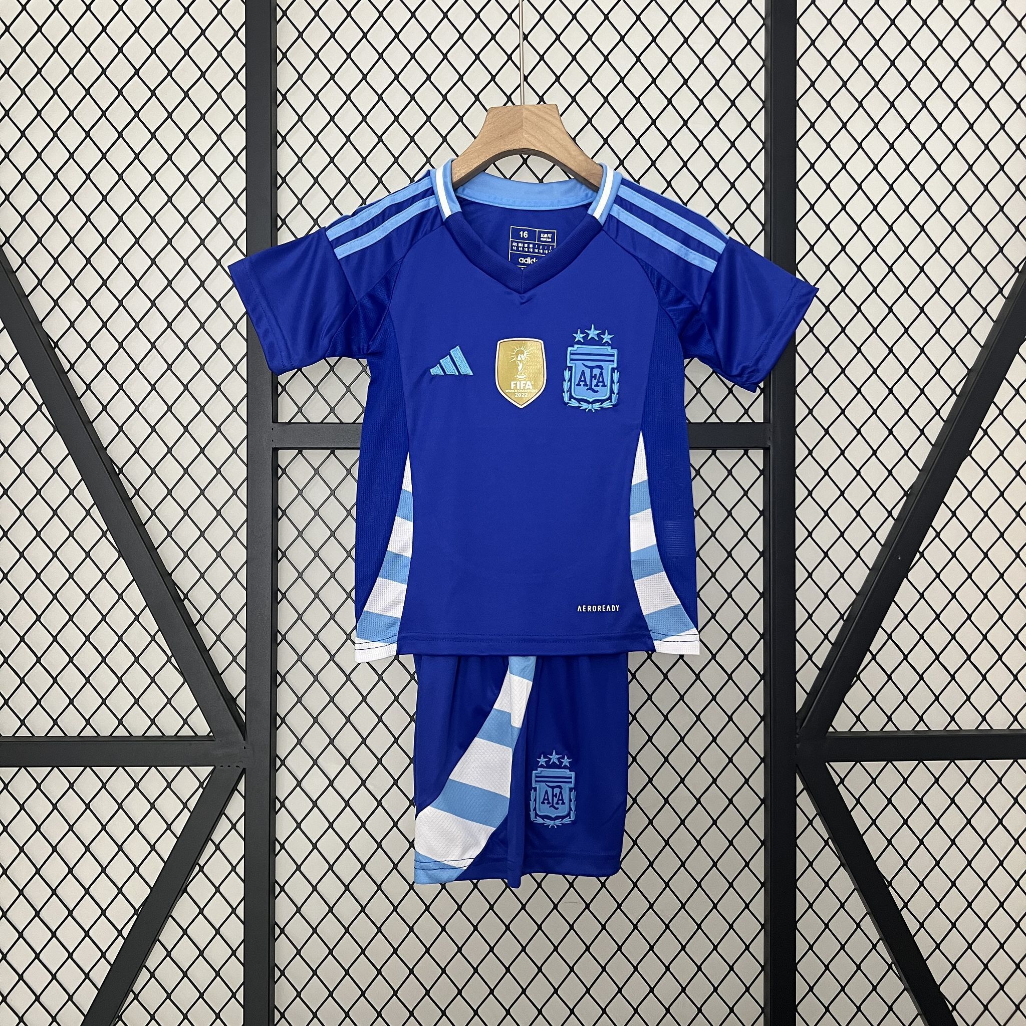2024 Argentina Away Kid Kits Copa America Children Sets Football Replicas Yupoo