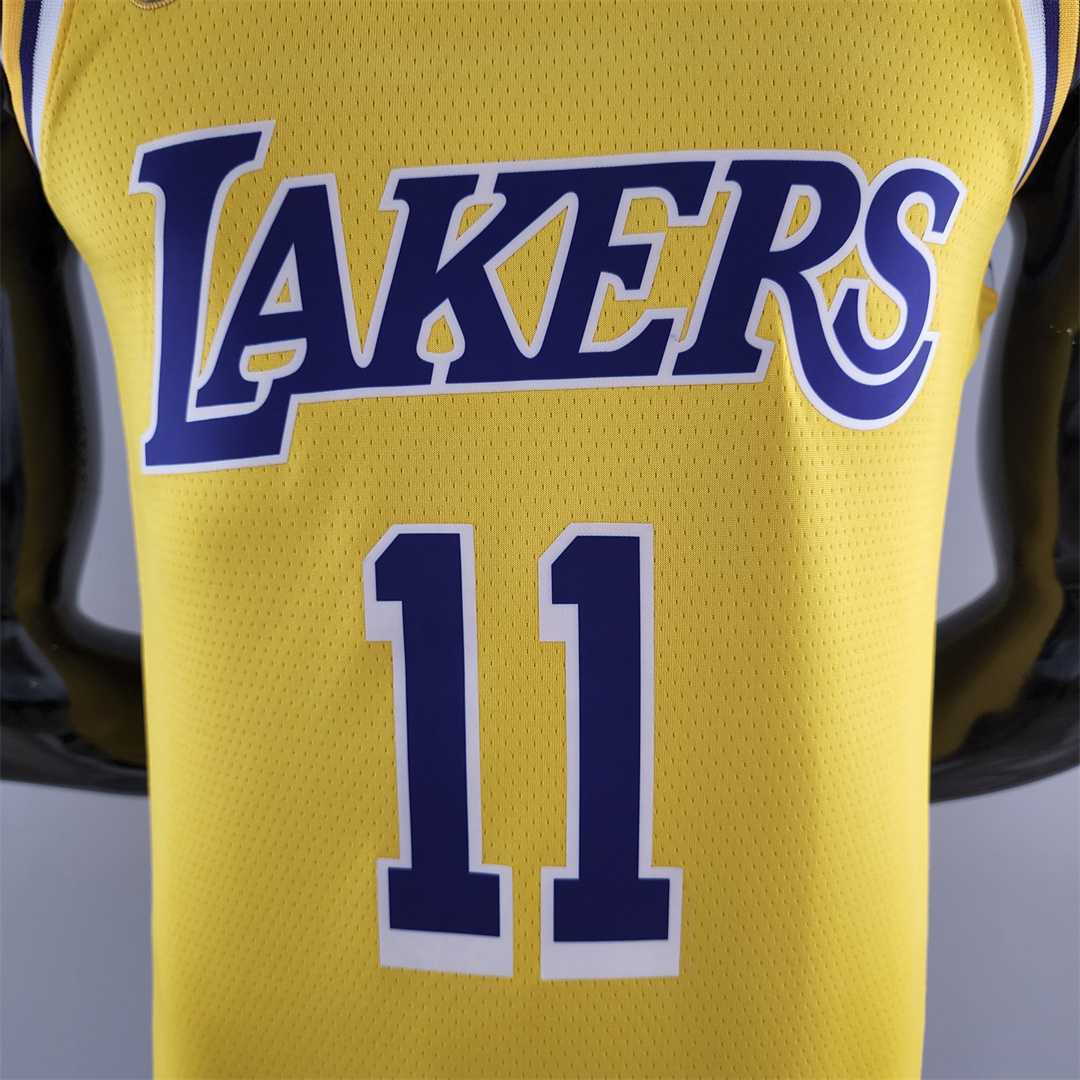 75th Anniversary IRVING #11 Los Angeles Lakers Yellow NBA Jersey 3
