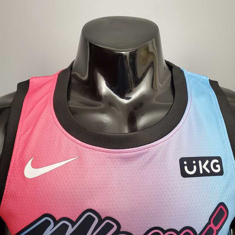 New Miami Heat WADE #3 City Edition Pink Blue Gradient Color 4