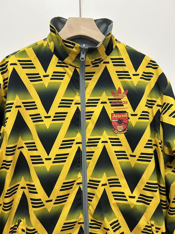 1991 Arsenal Retro Trench Coat Reversible Windbreaker Double-Sides Jacket 2