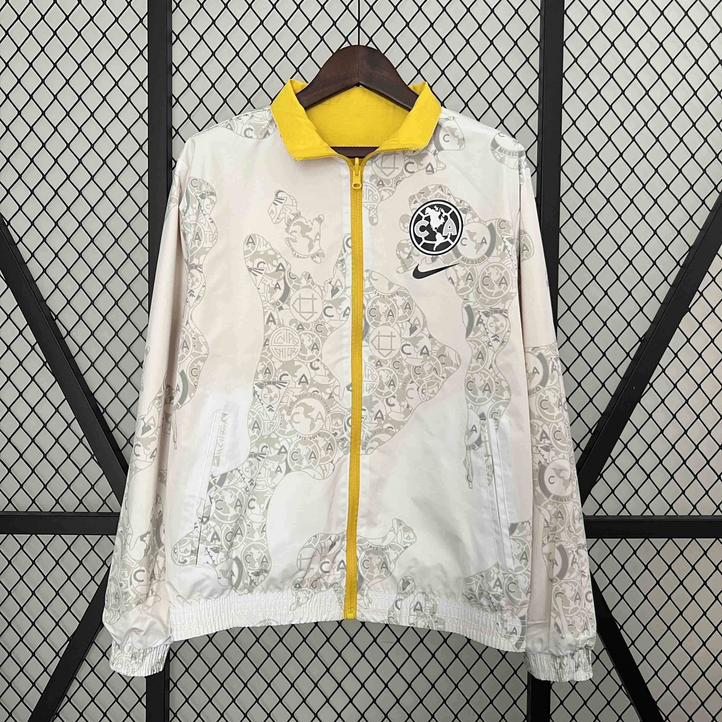 2024 Club America Trench Coat Reversible Windbreaker Double-Sides Jacket Soccer AAAAJersey Yupo 1