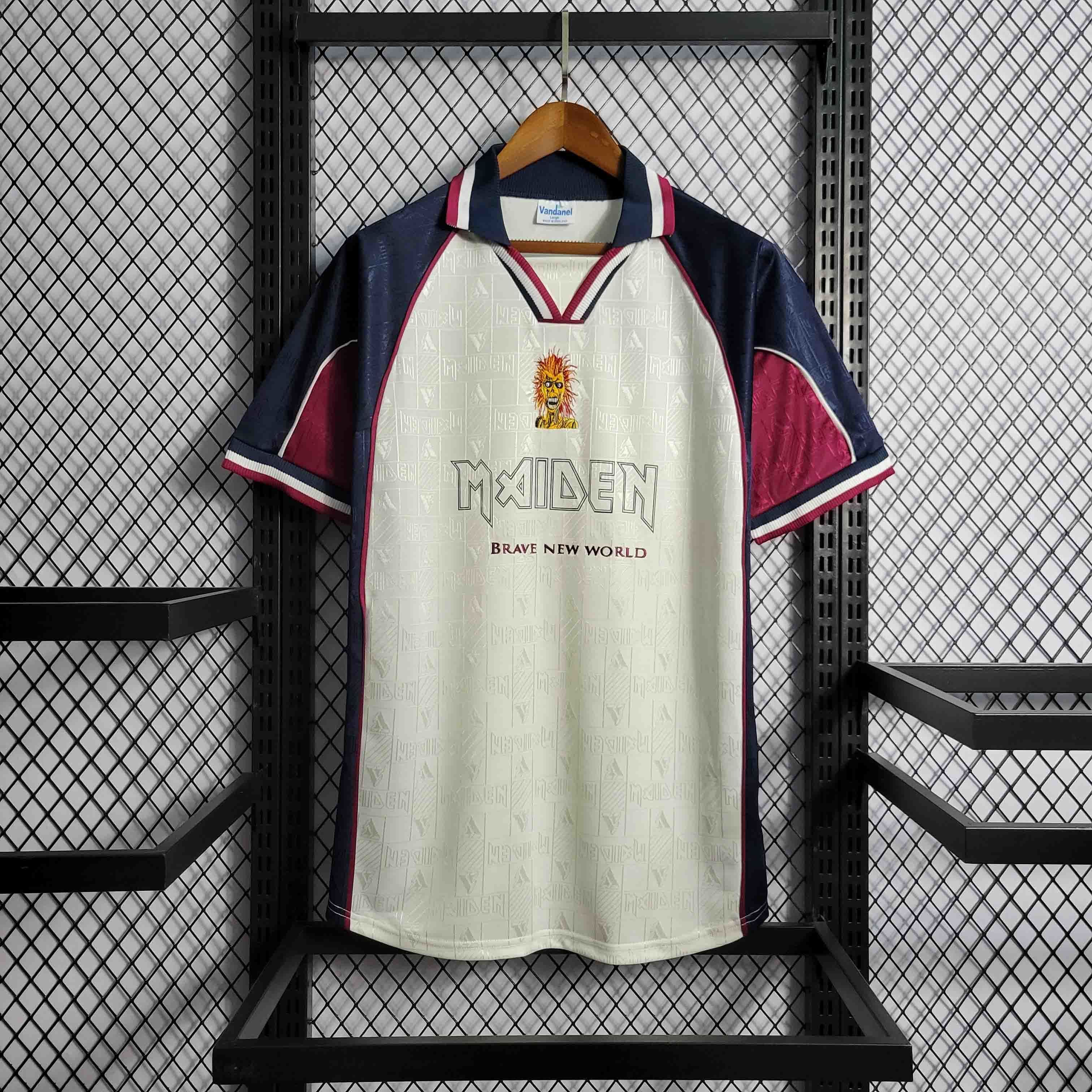 99-00 West Ham Iron Maiden Away Retro Kit Vintage Shirt Sport AAAAJersey Yupoo