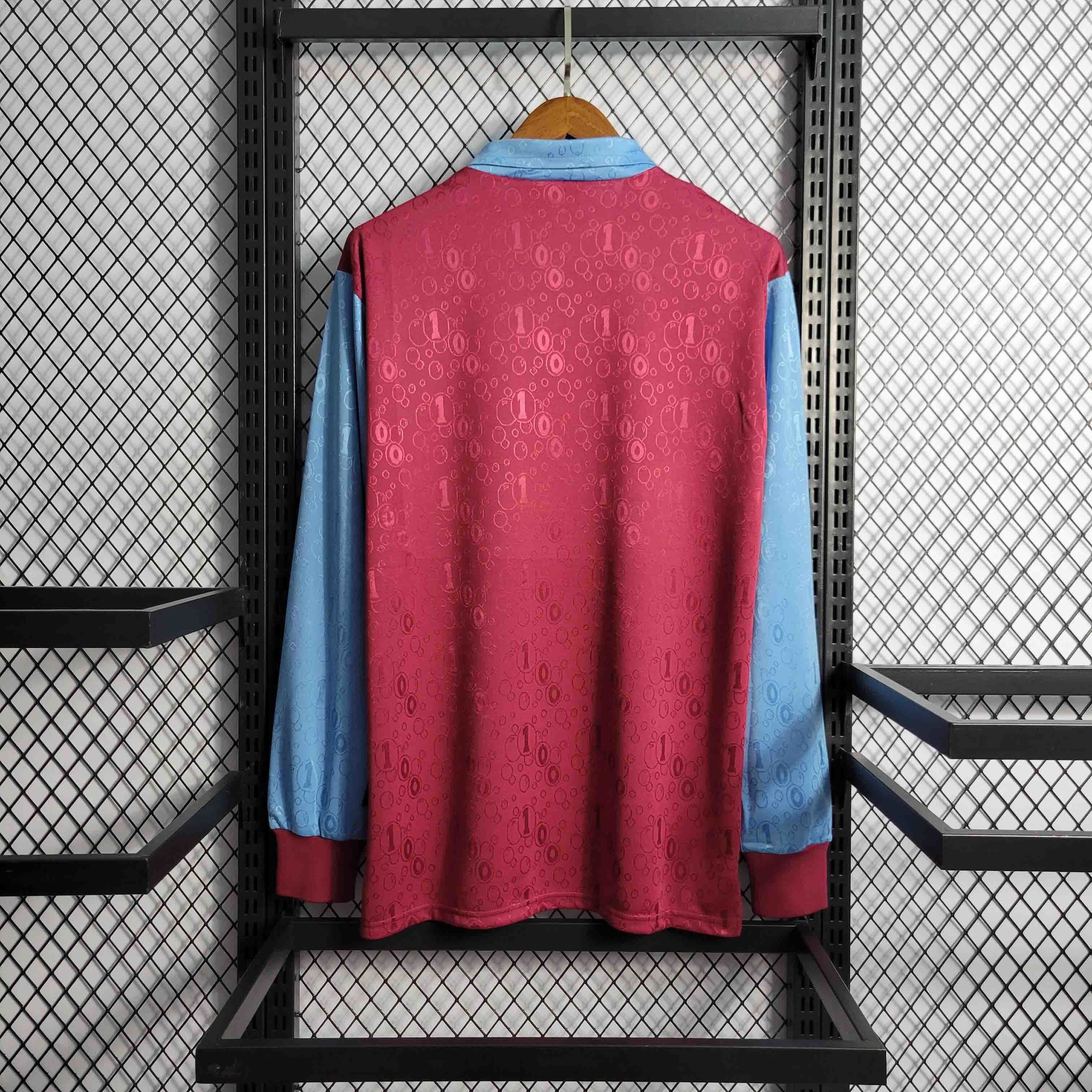 95-97 West Ham Home Retro Long Sleeve Kit Vintage Shirt Sport AAAAJersey Yupoo 2