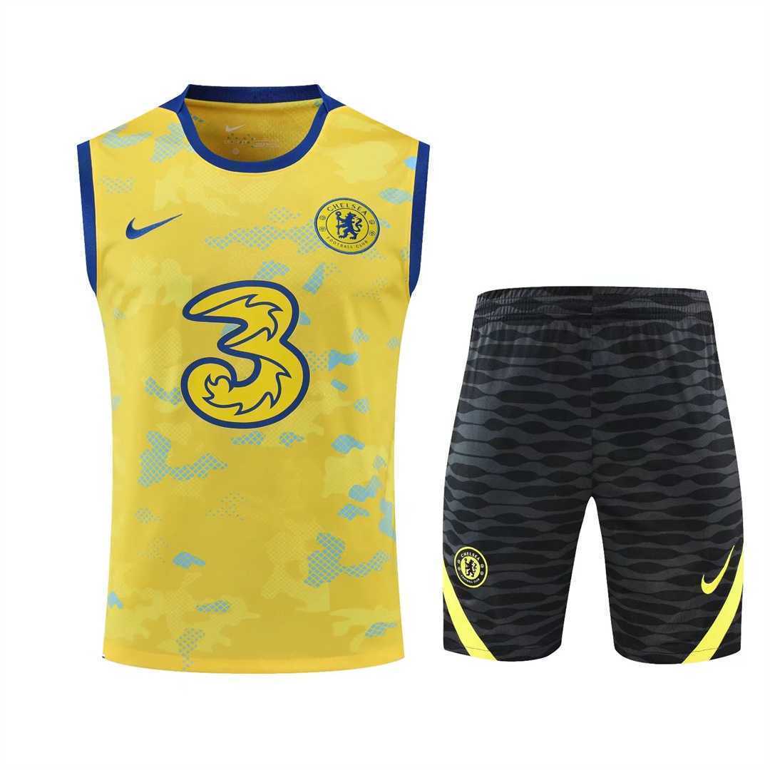22-23 Chelsea vest training suit kit yellow 3