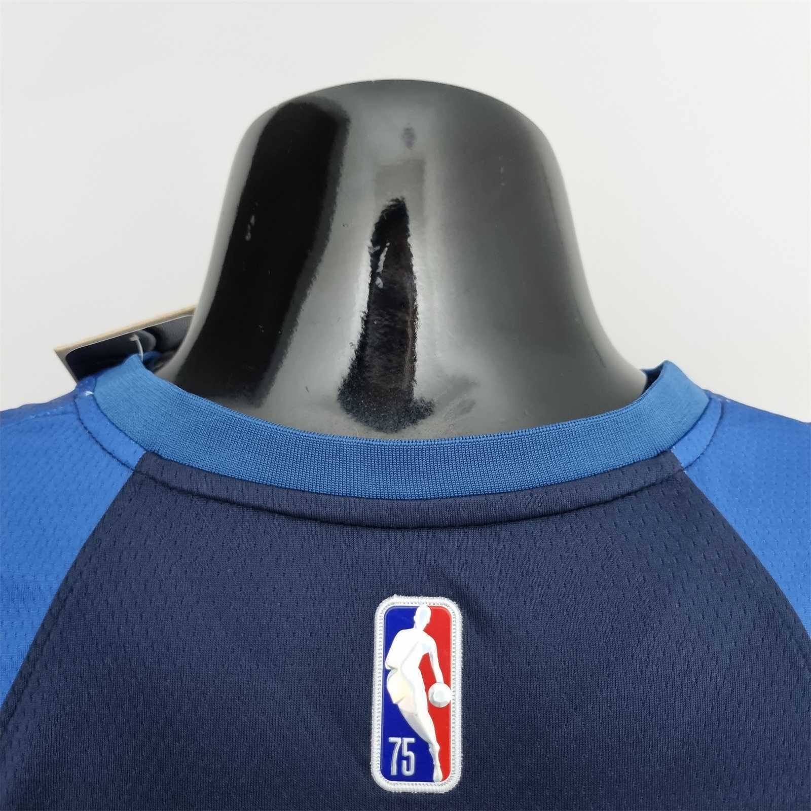 75th Anniversary Minnesota Timberwolves Edwards #1 Royal Blue NBA Jersey 3