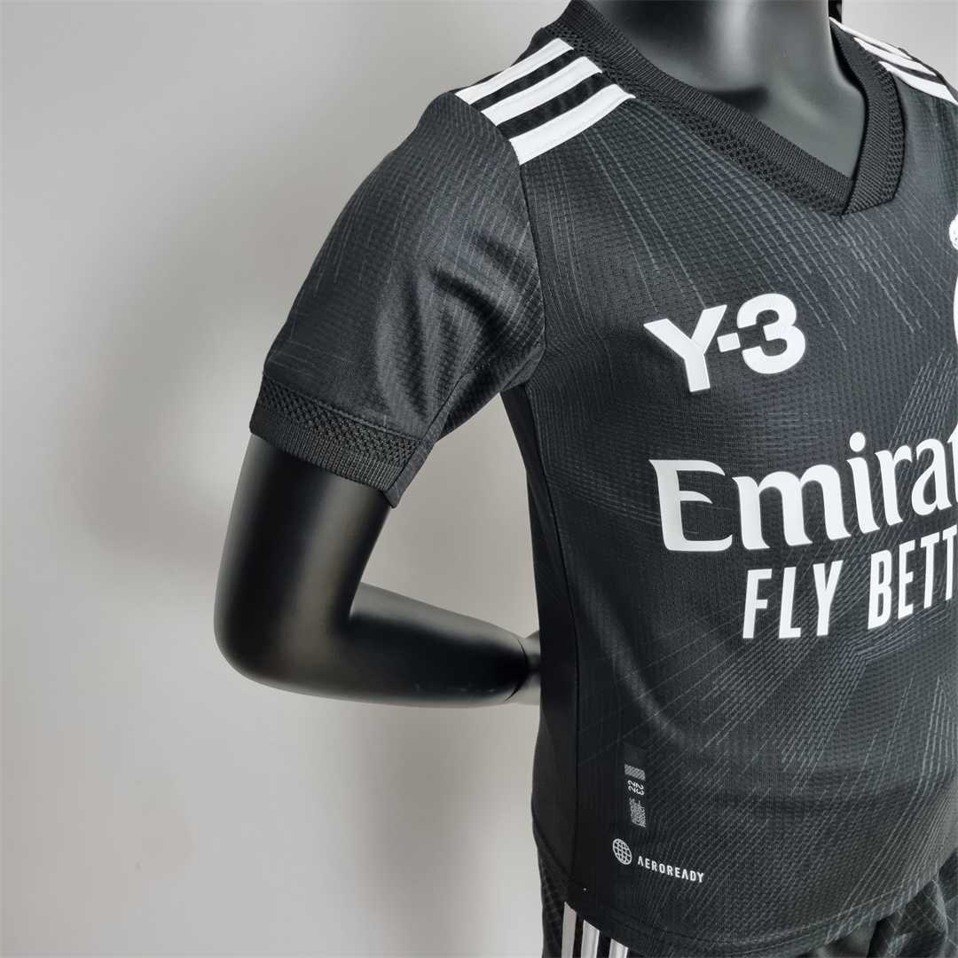 22-23 Real Madrid Y3 black kids kit 2