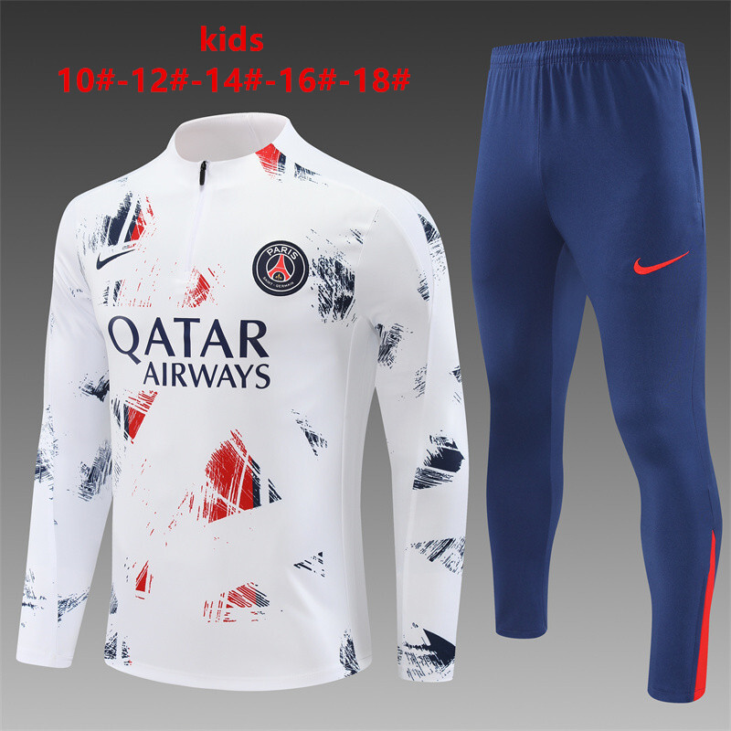 24-25 PSG Kids Long Sleeve Training Suit Football Shirts