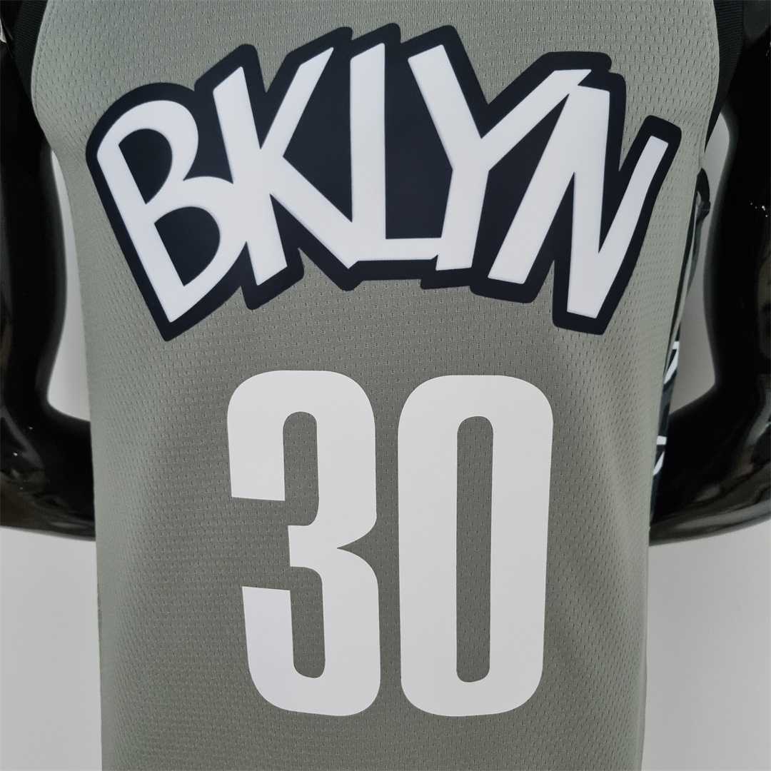 75th Anniversary Curry #30 Brooklyn Nets City Edition Gray NBA Jersey 8