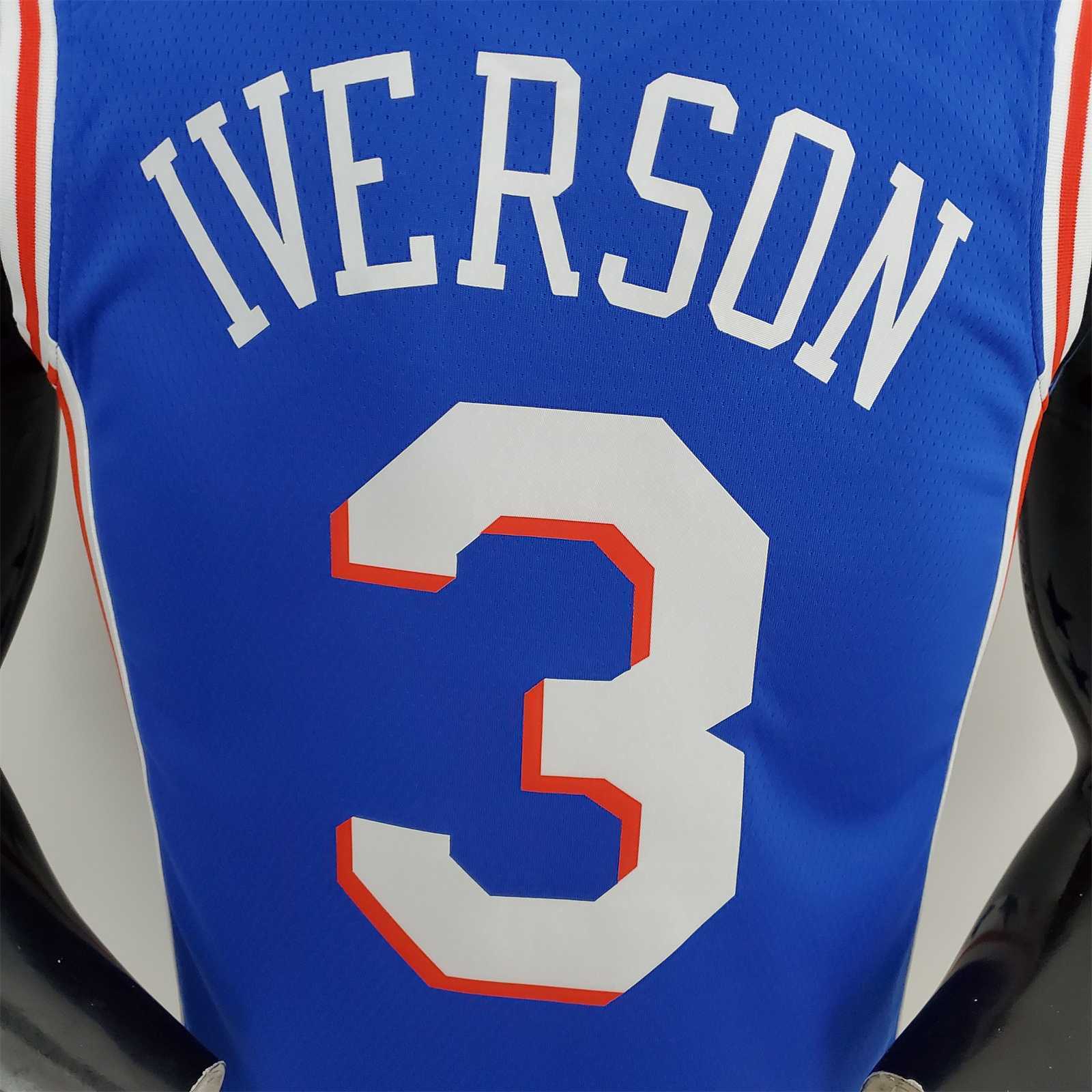 75th Anniversary Philadelphia 76ers IVERSON#3 Blue NBA Jersey 9