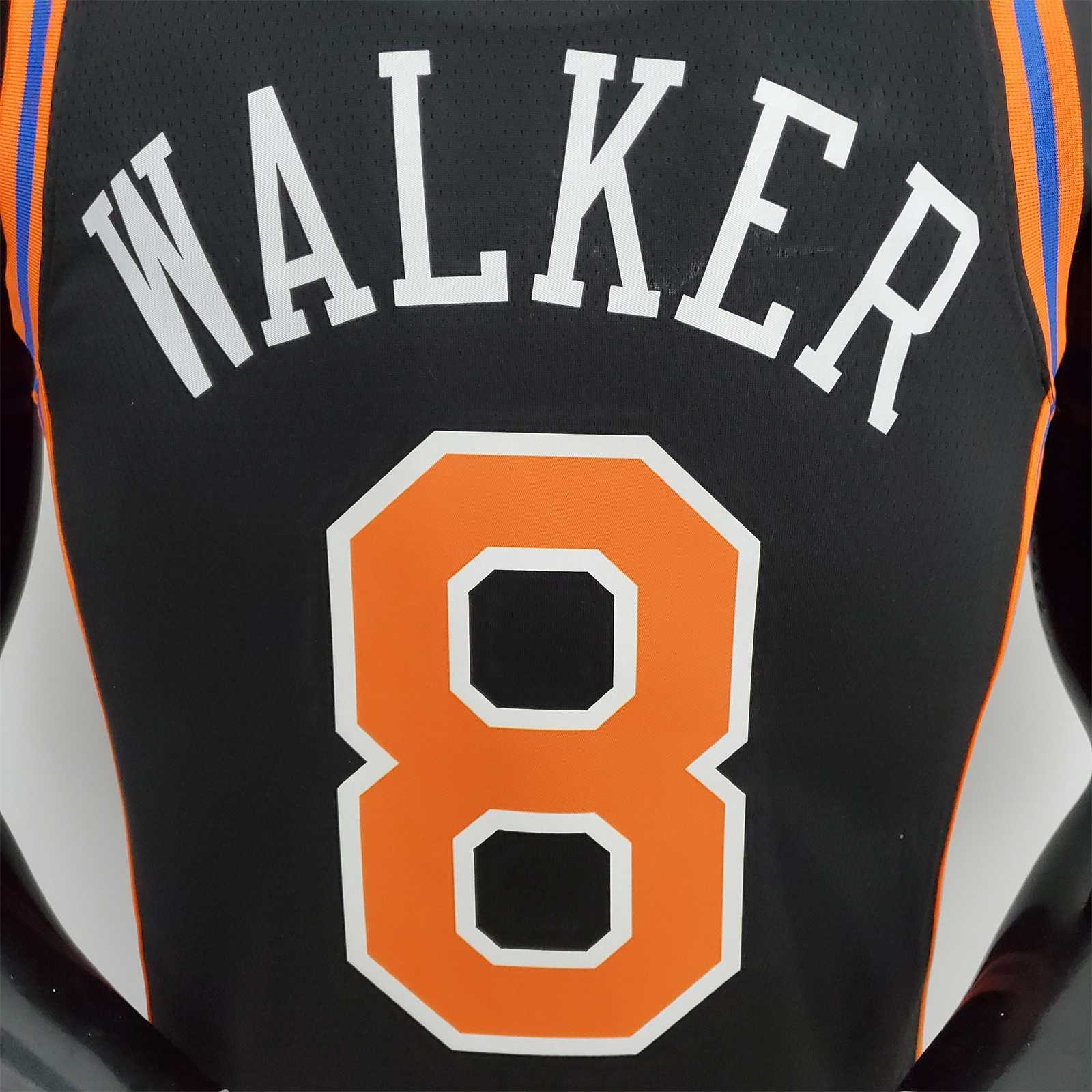 2022 Season Walker #8 Knicks Urban Edition Black NBA Jersey 7