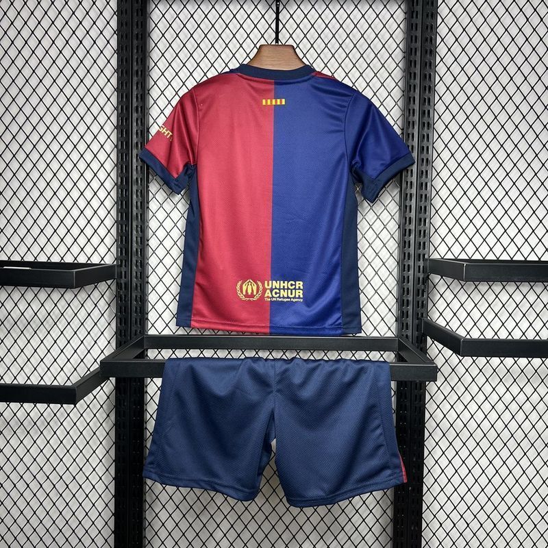 24-25 Barcelona Home Kid Kits Youth Apparels Soccer AAAAJersey Yupoo 5