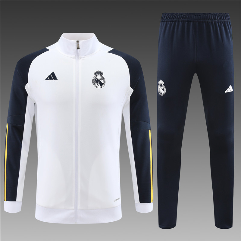 23-24 Real Madrid White Kits Long Sleeve Training Suit Cheap Jerseys Yupoo