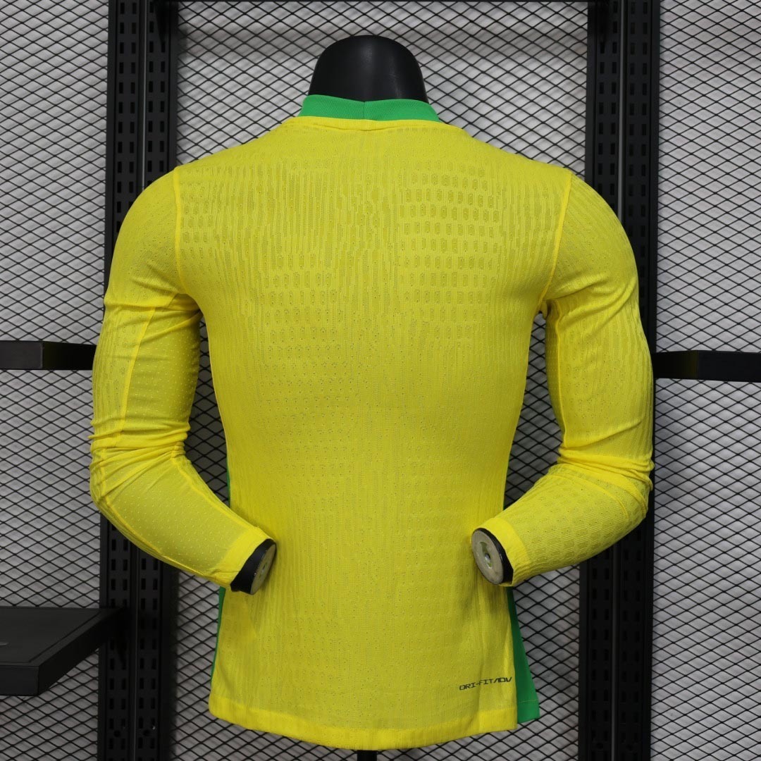 2025 Brazil Home Long Sleeve Kit Player Version Shirt AAAAJersey Supply Yupoo 2
