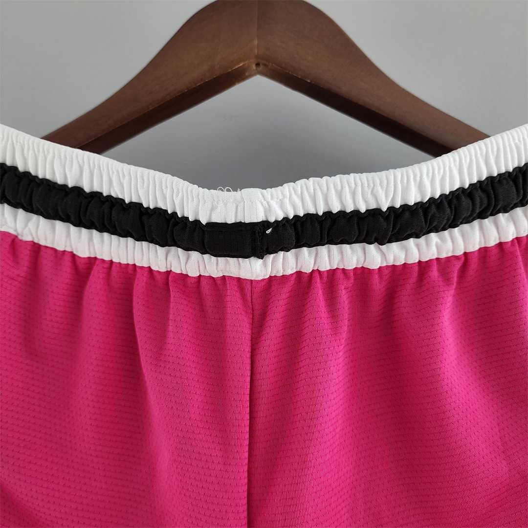 2022 Miami Heat NBA US Training Shorts Pink Black 3