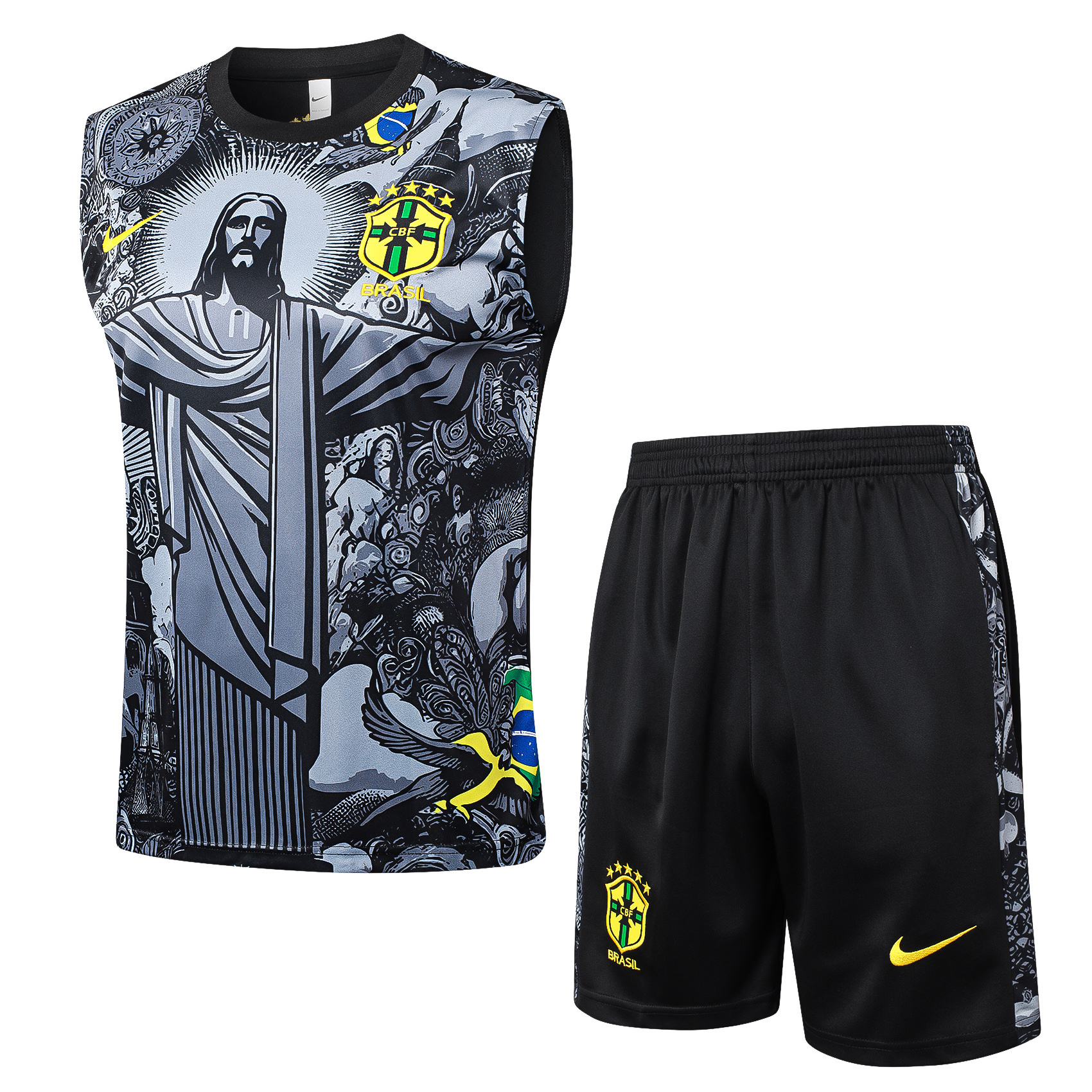 2024 Brazil Christ the Redeemer Grey Vest Kit Soccer AAAAJersey Yupoo