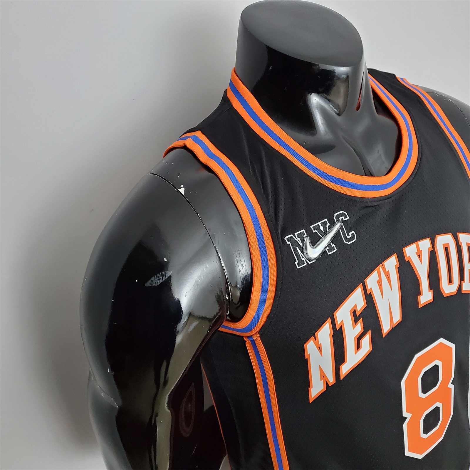 2022 Season Walker #8 Knicks Urban Edition Black NBA Jersey 9