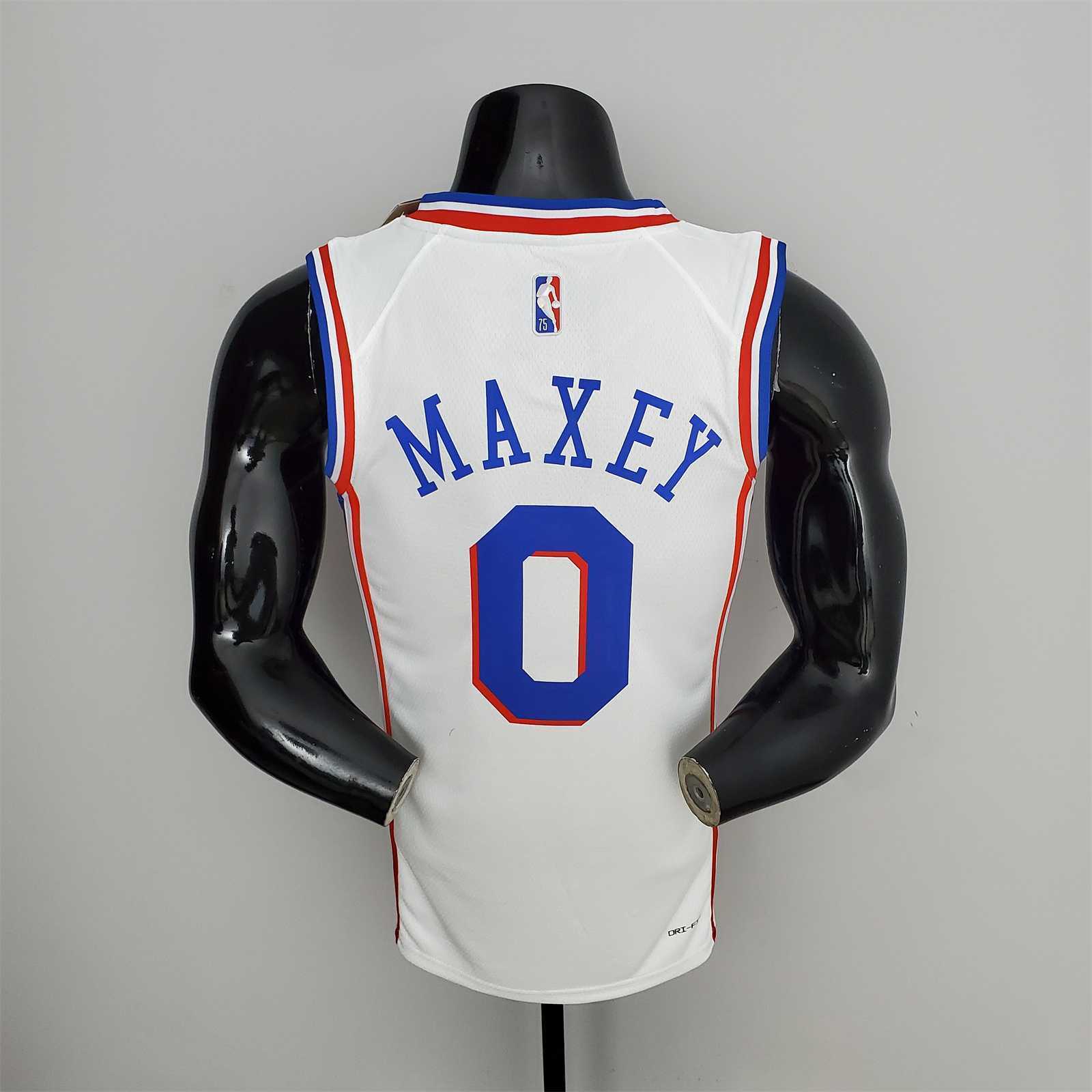 75th Anniversary Philadelphia 76ers MAXEY#0 White NBA Jersey 7