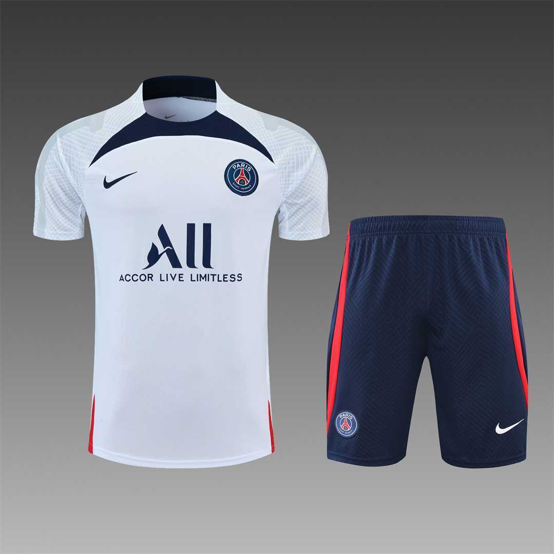 22-23 PSG Training Suit Short Sleeve Kit White1684405252000 16