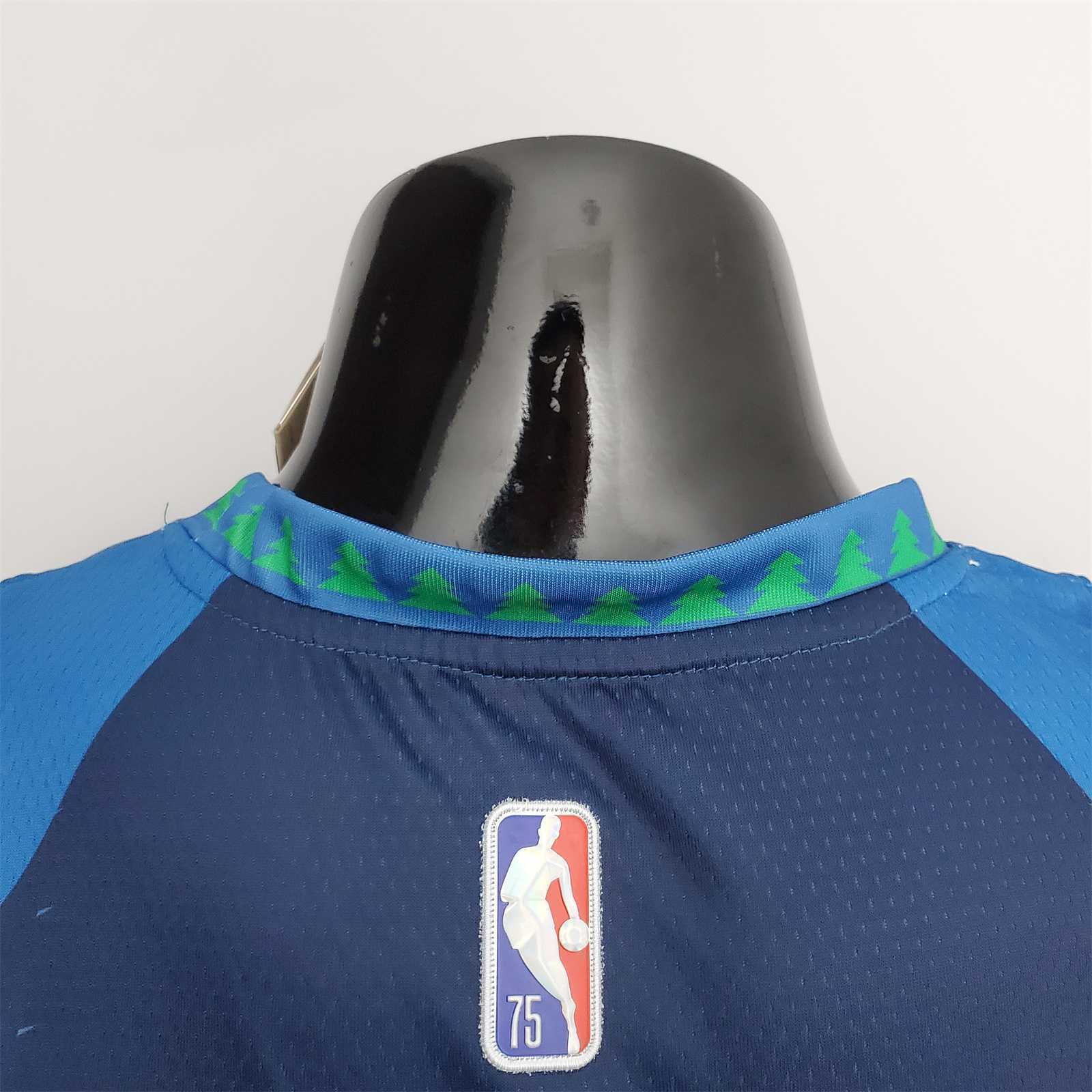 75th Anniversary 2202 Season EDWARDS#1 Minnesota Timberwolves City Edition Blue NBA Jersey 9