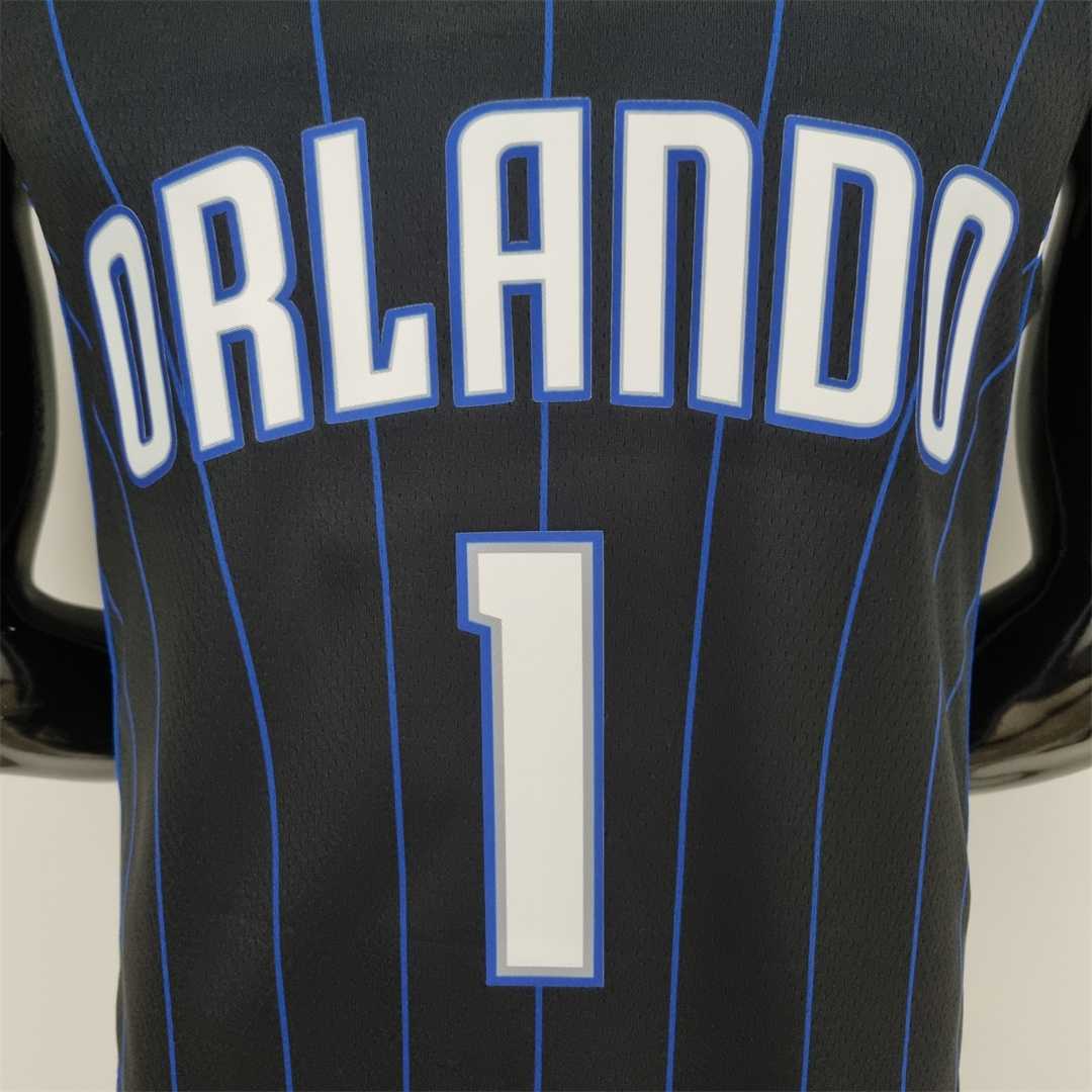 75th Anniversary McGrady #1 Orlando Magic Black NBA Jersey 5