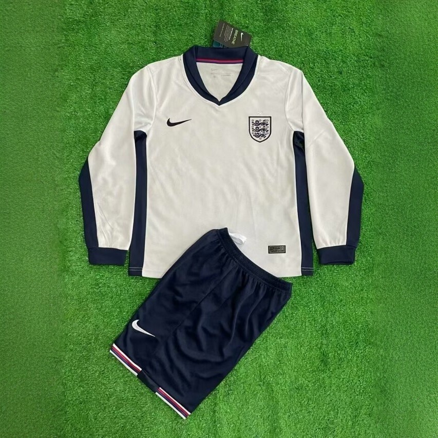 2024 England Home Kid Kits Long Sleeve UEFA Euro Children Sets Football Replicas Yupoo