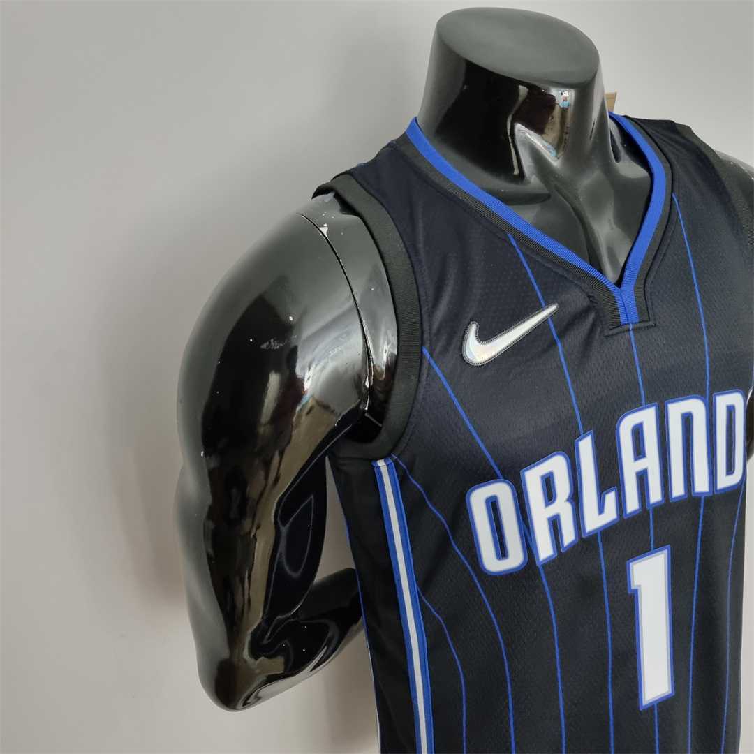 75th Anniversary McGrady #1 Orlando Magic Black NBA Jersey 2