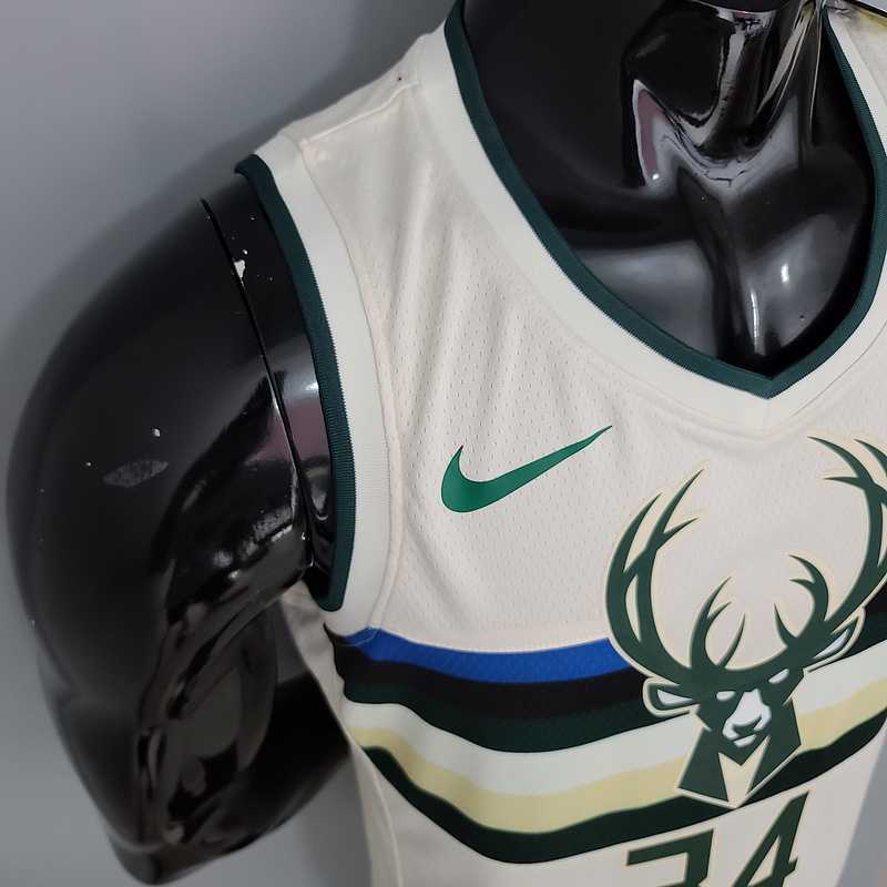 Antetokounmpo#34 Bucks Striped Off-White 3