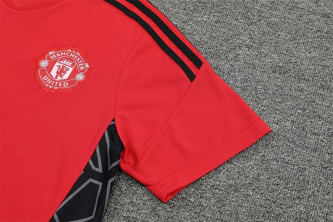 22-23 Manchester United Training Suit Short Sleeve Kit Red 13