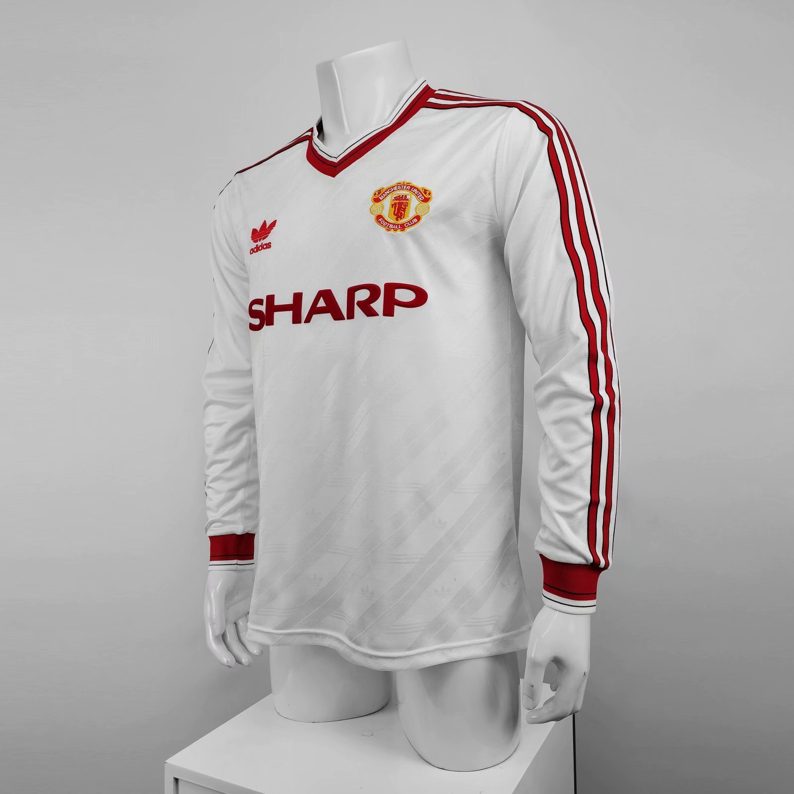 86-88 Manchester United away white away long sleeve 10