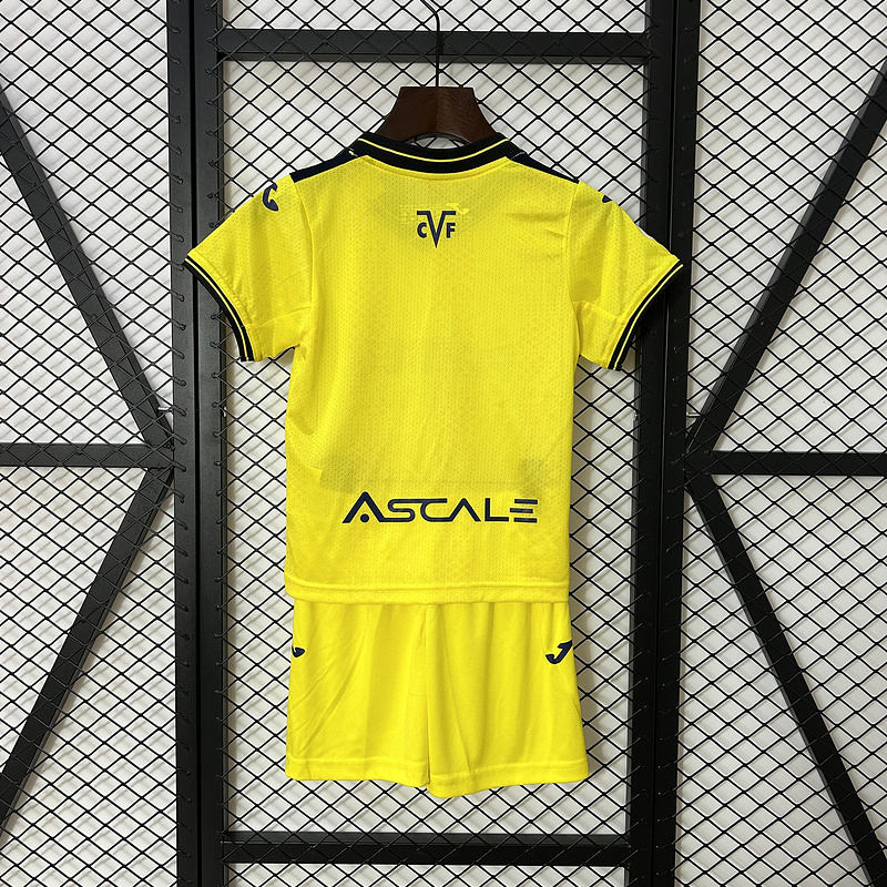24-25 Villarreal Home Kid Kits Youth Apparels Soccer AAAAJersey Yupoo 1