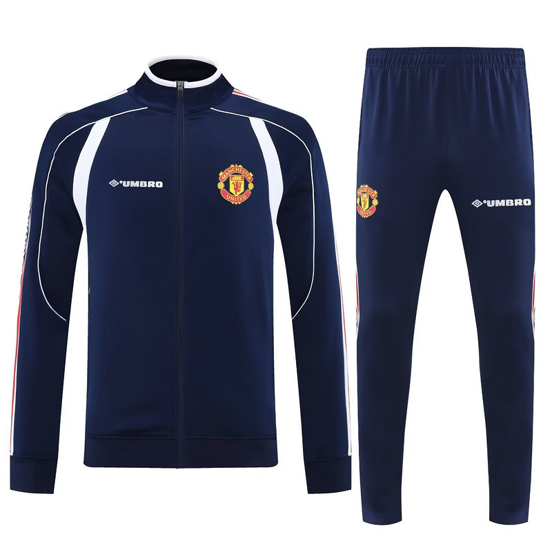 25-26 Manchester United Classic Navy Football Tracksuits Long Jacket Suits 1