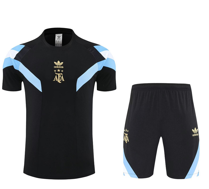 25-26 Argentina Black Original Training Kits Football Tracksuits