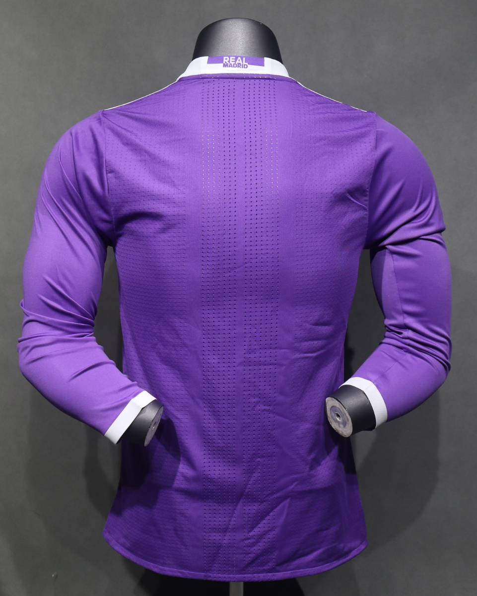 16-17 Real Madrid Away Retro Kit Vintage Player Version Long Sleeve Shirt AAAAJersey Dropship Y 6