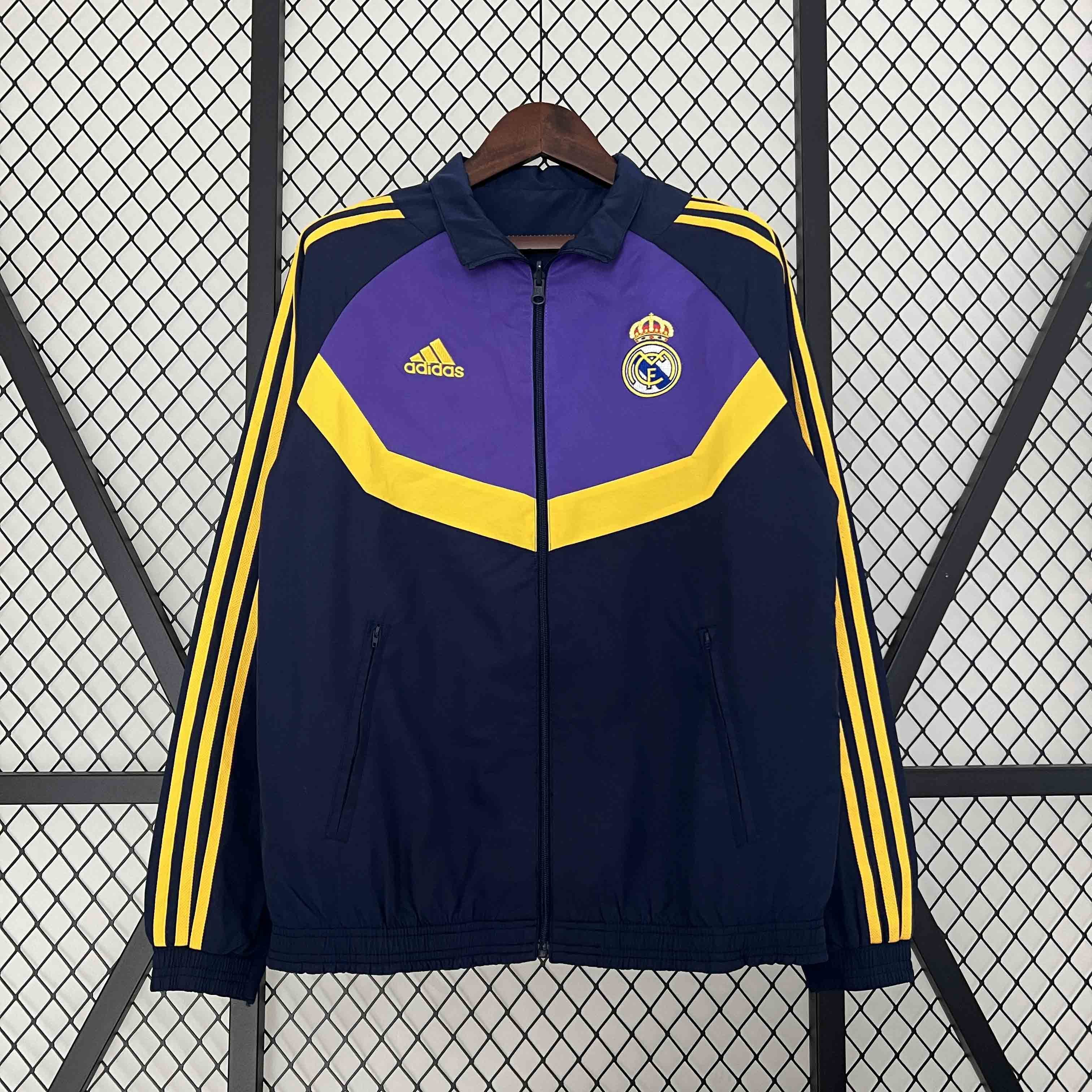 23-24 Barcelona Reversible Windbreaker purple&Navy Special Edition Style Double-Sides Jacket Yu 3