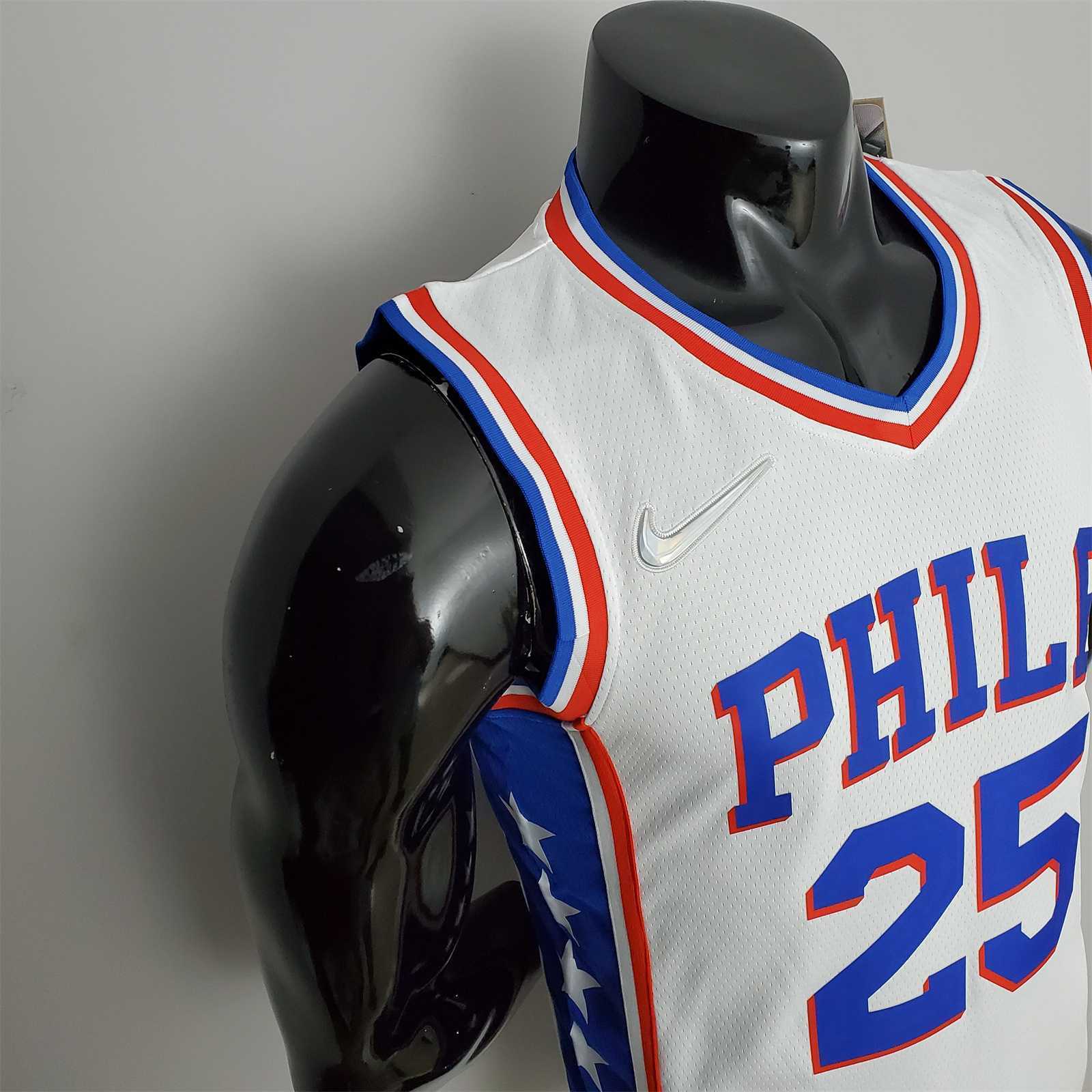 75th Anniversary Philadelphia 76ers SIMMONS#25 White NBA Jersey 5
