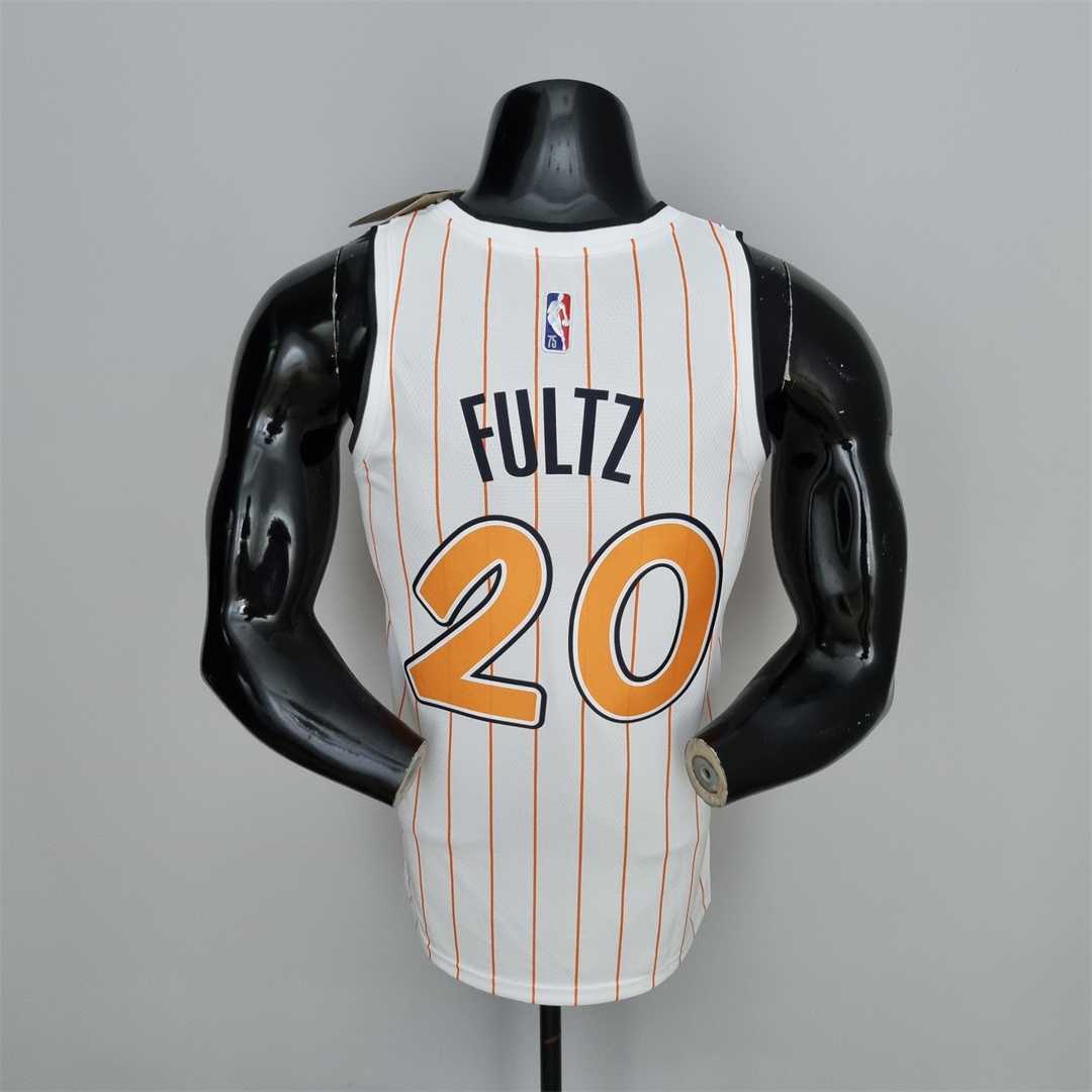 75th Anniversary Orlando Magic Fultz #20 White Orange NBA Jersey 6