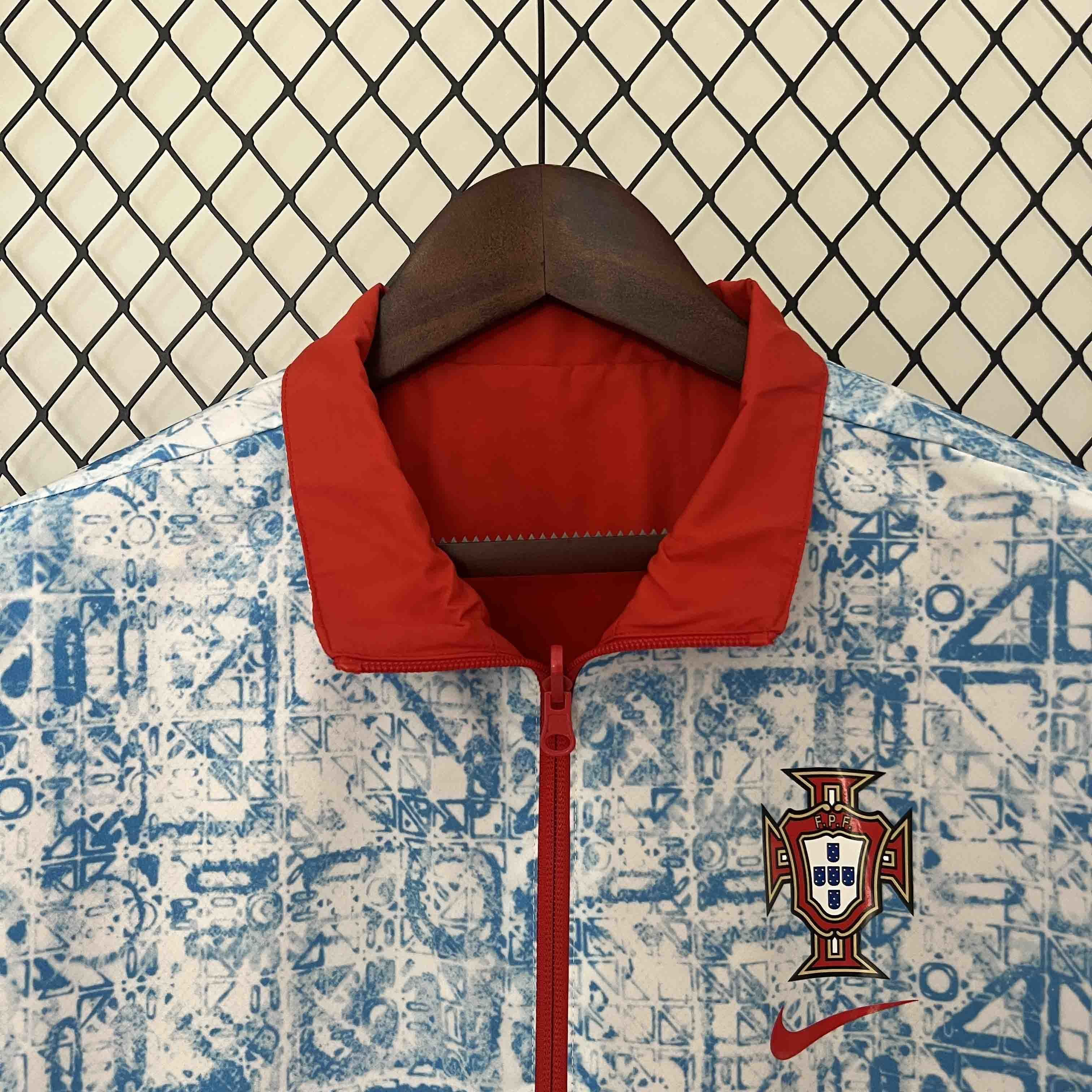 2024 Portugal Trench Coat Reversible Windbreaker Double-Sides Jacket Soccer Yupoo 2