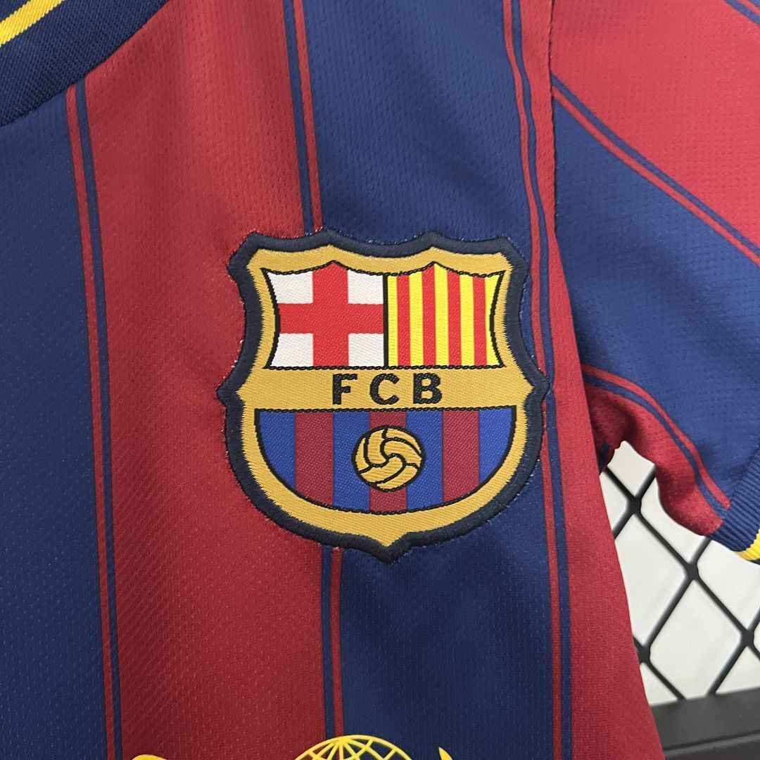 09-10 Barcelona Home Retro Kids Kits Children Shirt Football Jerseys Yupoo 5