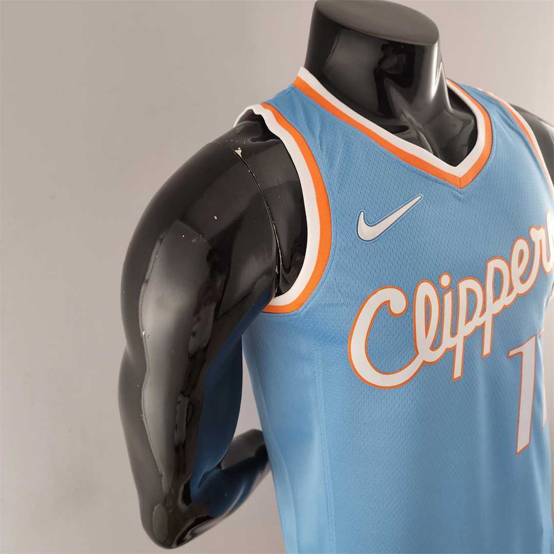 2022 WALL#11 Los Angeles Clippers City Edition NBA Jersey Blue 6