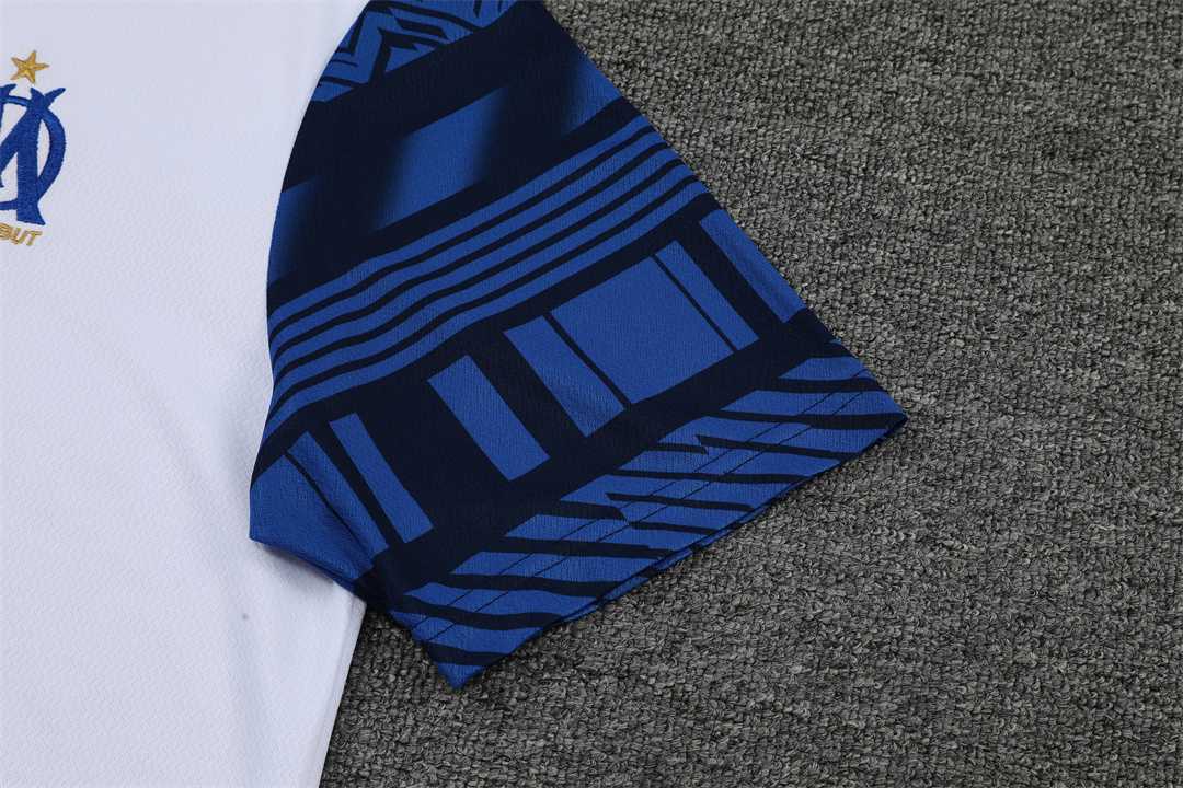 22-23 Marseille Training Suit Short Sleeve Kit White Grey 8