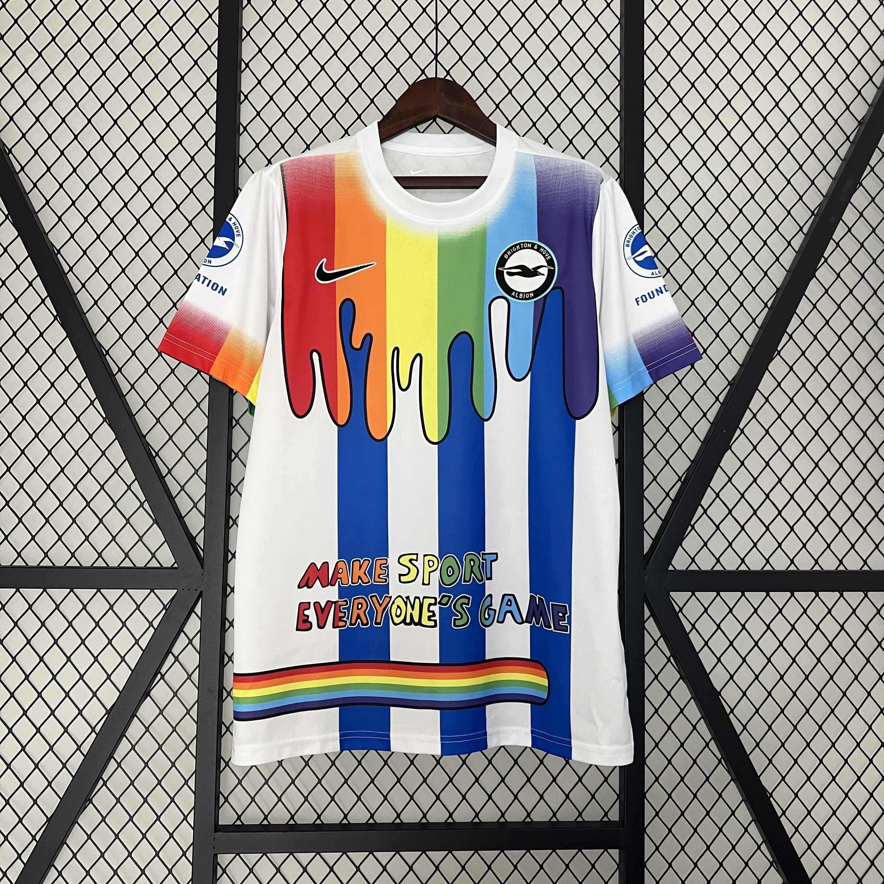 24-25 Brighton & Hove Albion Rainbow Laces Pre-Match Shirt AAAAJersey Supplier Yupoo