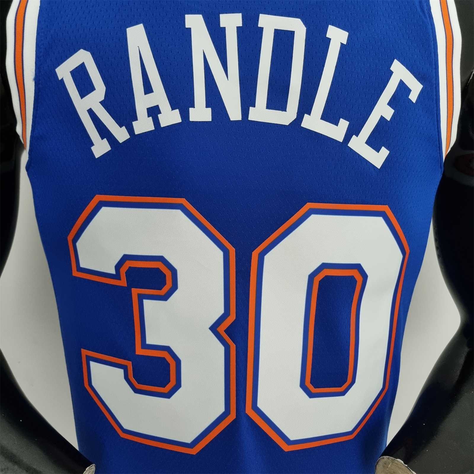75th Anniversary Randle #30 New York Knicks Jordan Limited Blue NBA Jersey 7