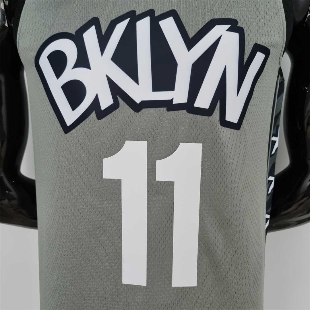 75th Anniversary Irving #11 Brooklyn Nets City Edition Gray NBA Jersey 2