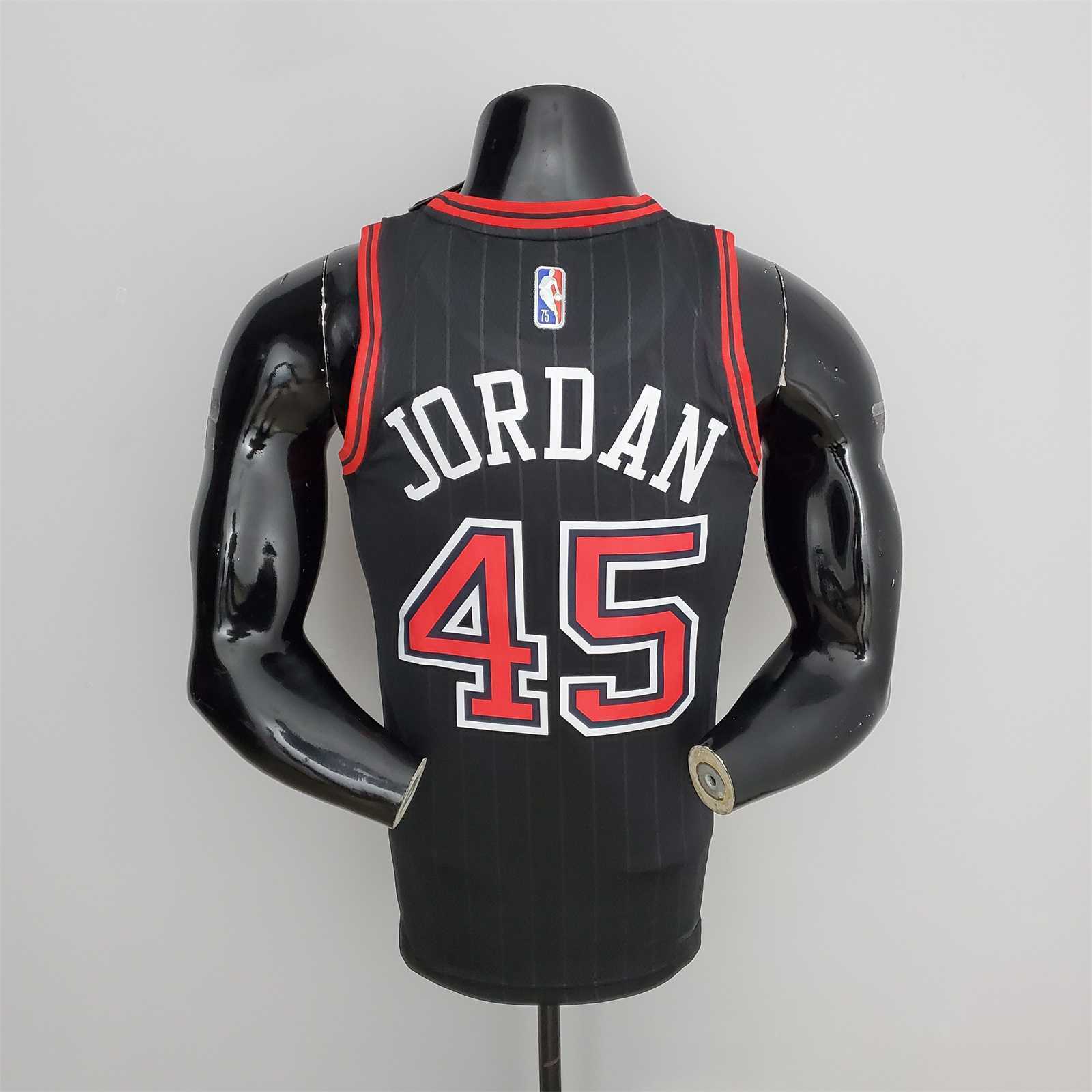 75th Anniversary Jordan #45 Bulls Flyers Black NBA Jersey 7